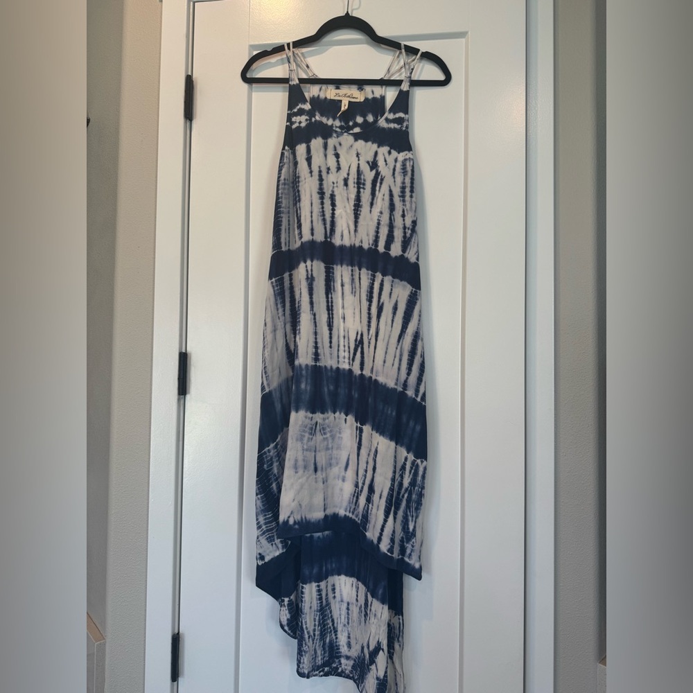 La Boheme Navy and White Maxi Dress